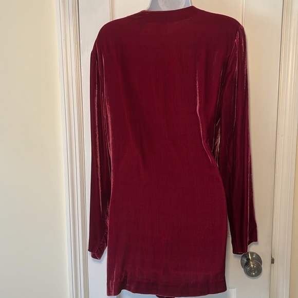 Silk Blend Velvety Wrap Jacket Women Medium Beaded Top Vintage Fairy Core Retro - Picture 5 of 17